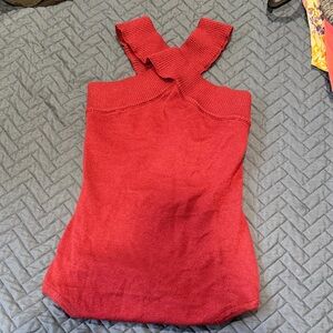 Chic Red Women's Knit Tank Top